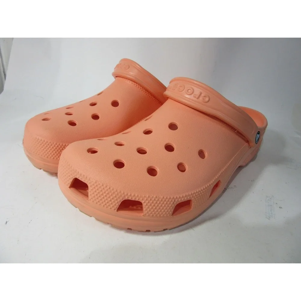 Crocs Clogs Mens Size 13 Orange Melon Peach Slip On Water Shoes Ankle Strap